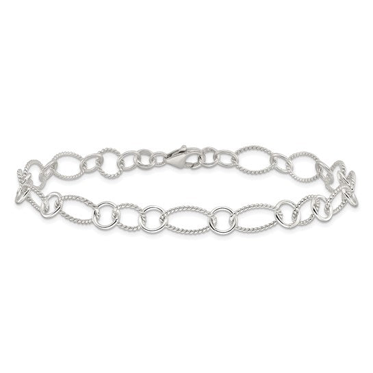 Silver Fancy Link Anklet