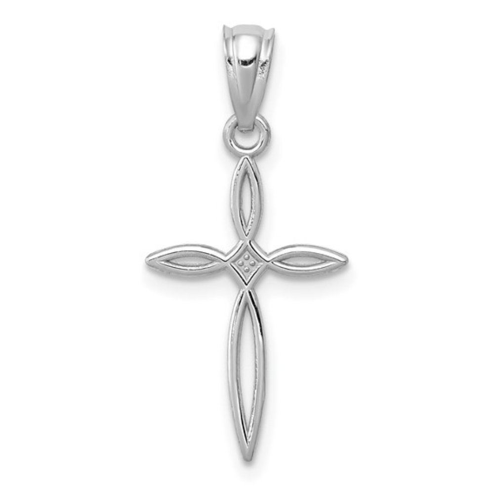 White Gold Passion Cross Pendant