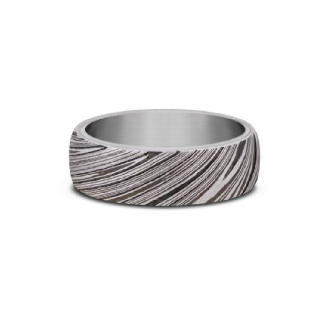 Benchmark "The Blade" Damascus Steel Design Wedding Band