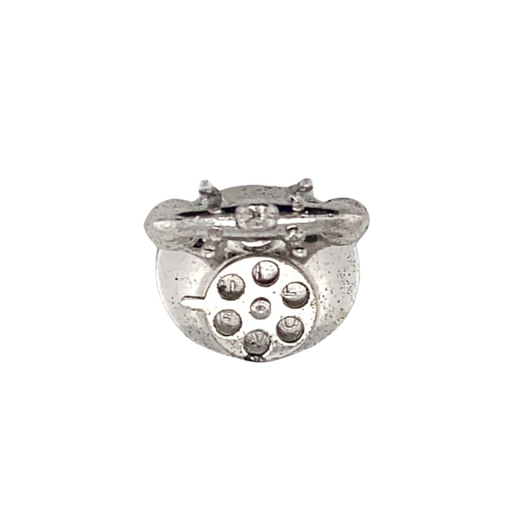 Silver Rotary Phone Charm