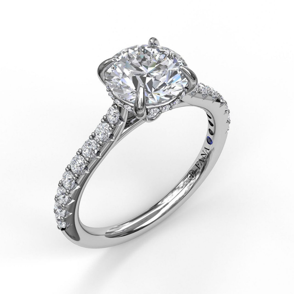 Fana Classic Round Cut Solitaire With Hidden Halo