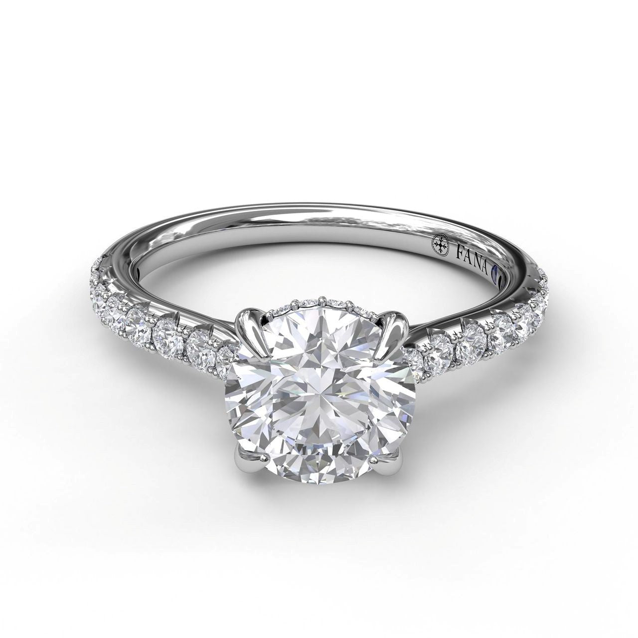 Fana Classic Round Cut Solitaire With Hidden Halo