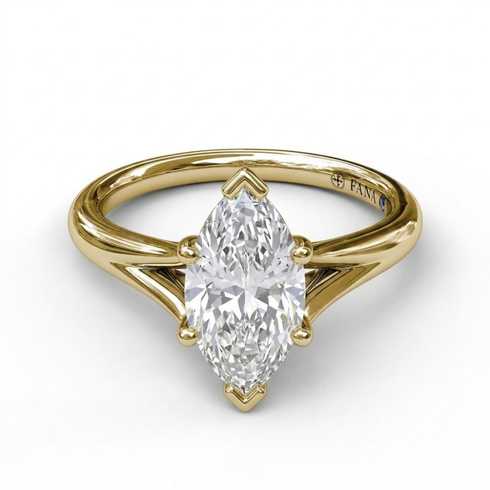 Fana Marquise Solitaire With Delicate Split Band