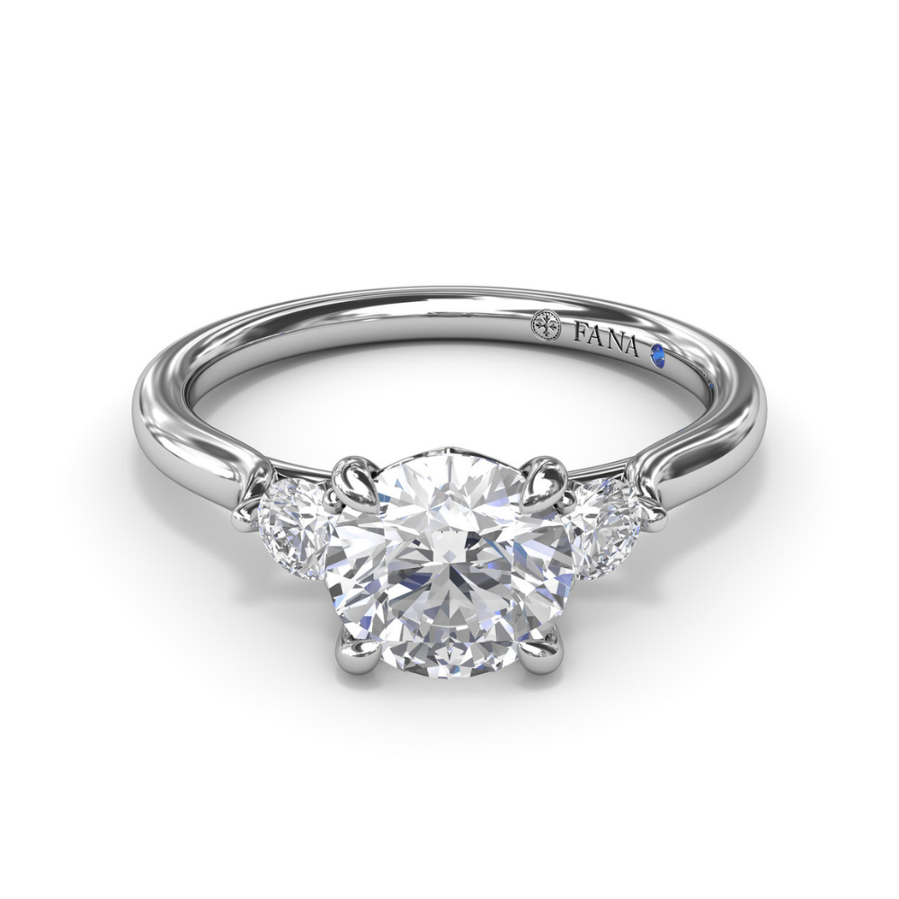 Fana Brilliant Cut Three Stone Engagement Ring