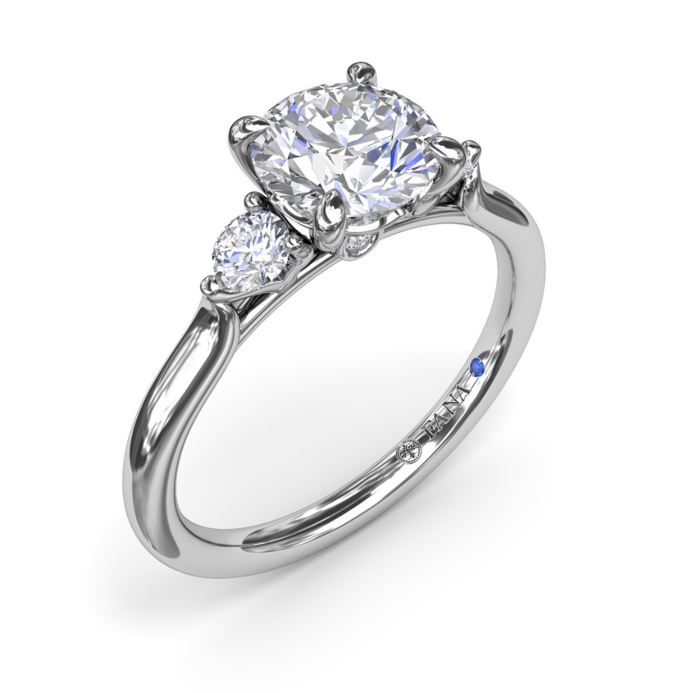 Fana Brilliant Cut Three Stone Engagement Ring