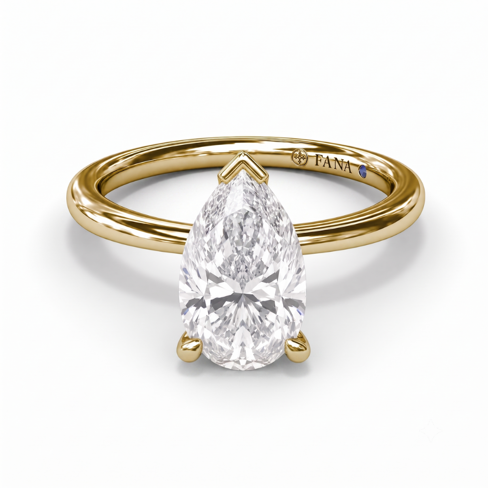 Fana Hidden Halo Pear Diamond Engagement Ring