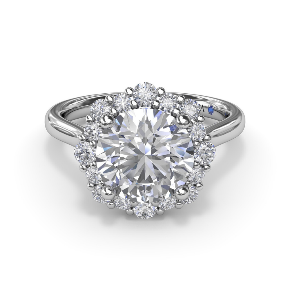 Fana Graduated Halo Diamond Engagement Ring