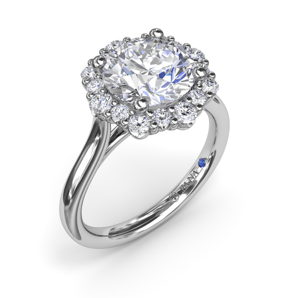 Fana Graduated Halo Diamond Engagement Ring