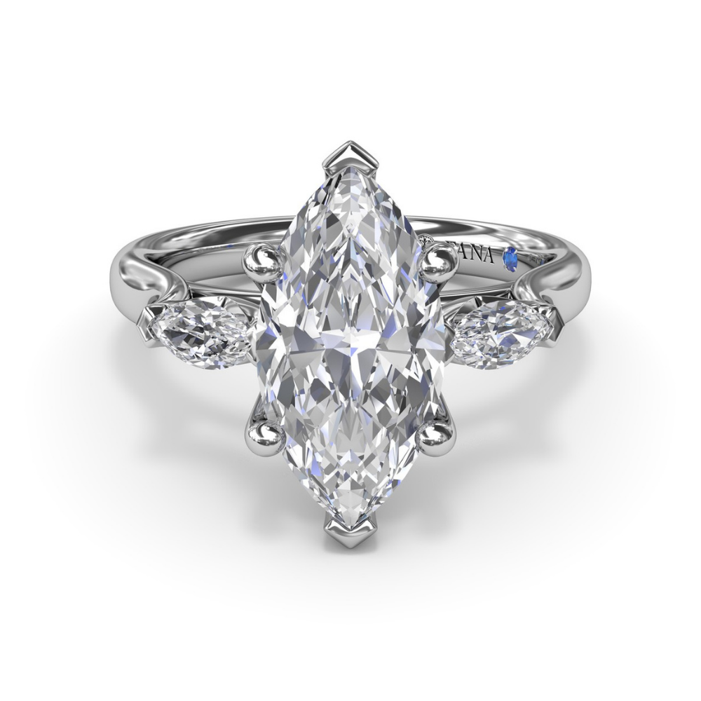 Fana Marquise Three-Stone Diamond Engagement Ring