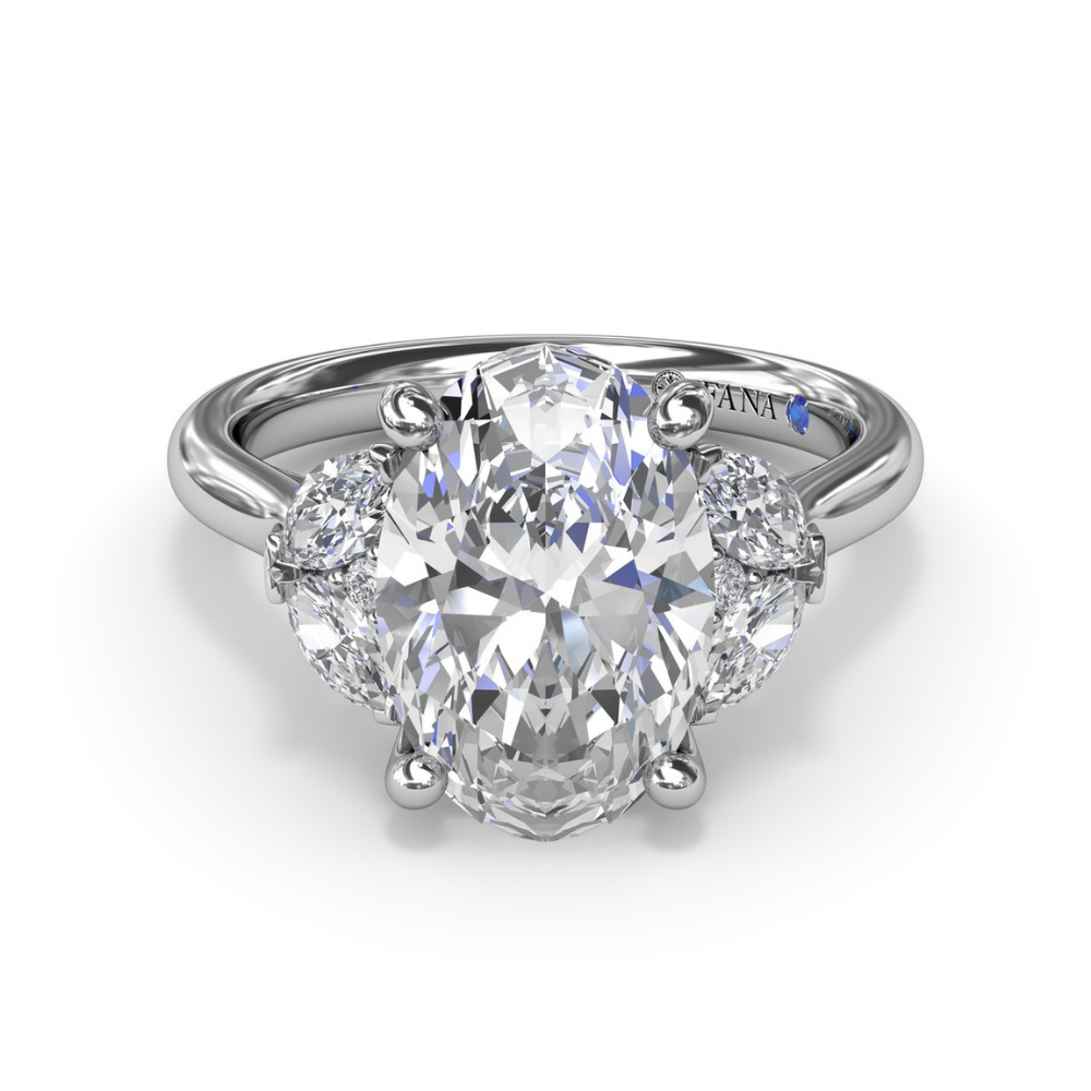 Fana Marquise and Round Side-Stone Engagement Ring