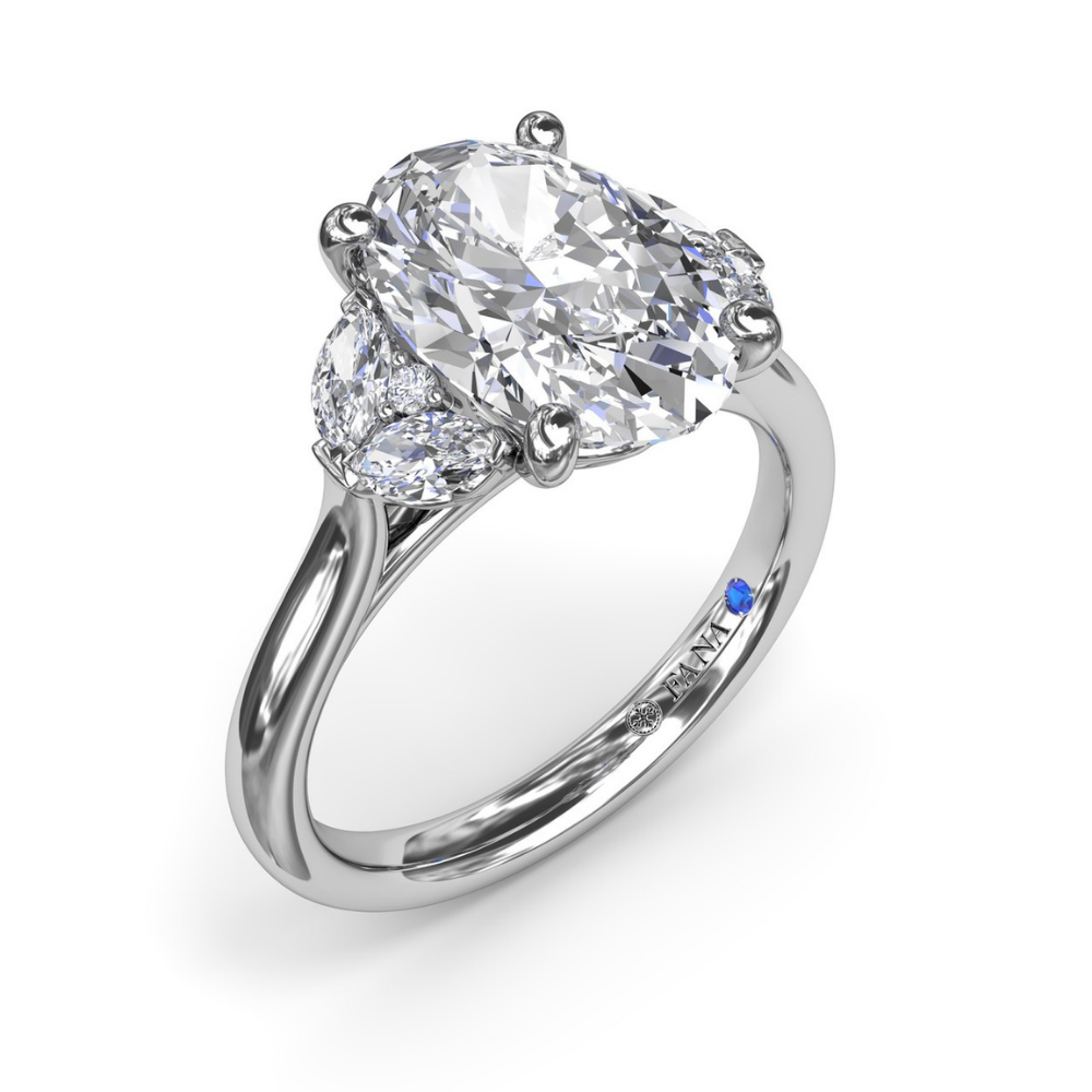 Fana Marquise and Round Side-Stone Engagement Ring