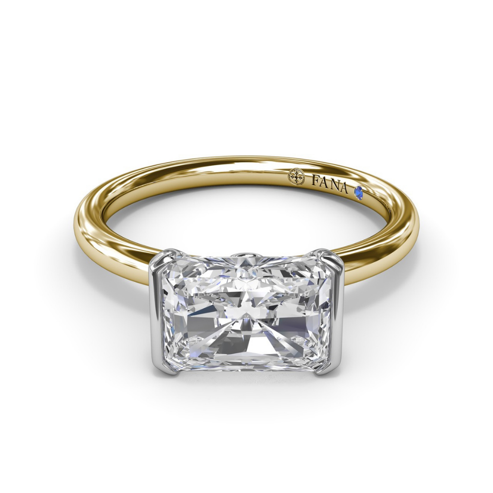 Fana East West Half Bezel Diamond Engagement Ring