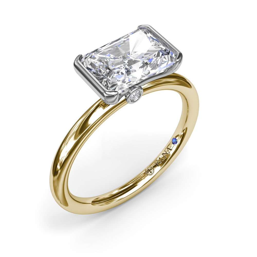 Fana East West Half Bezel Diamond Engagement Ring