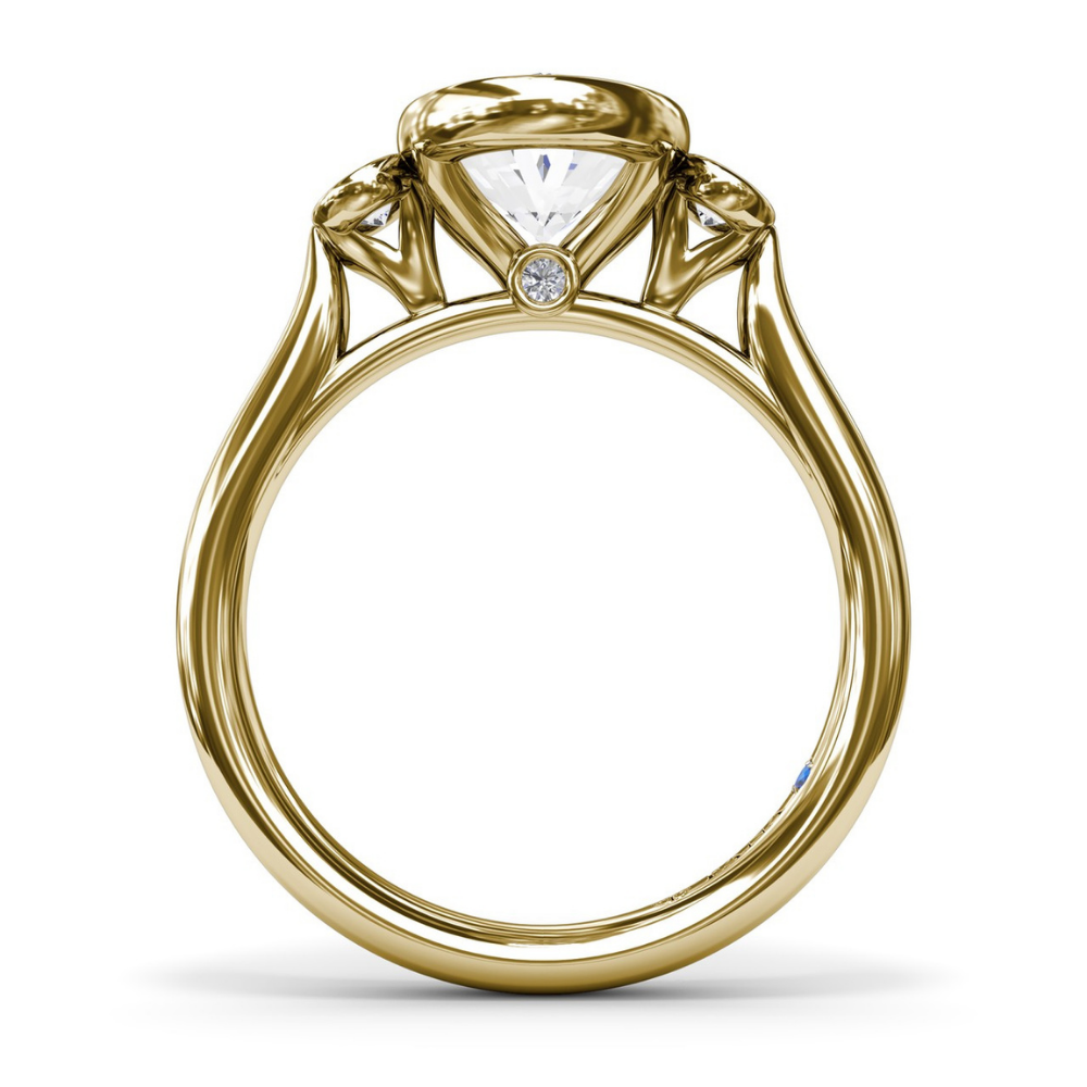 Fana Three-Stone Oval Bezel Set Engagement Ring