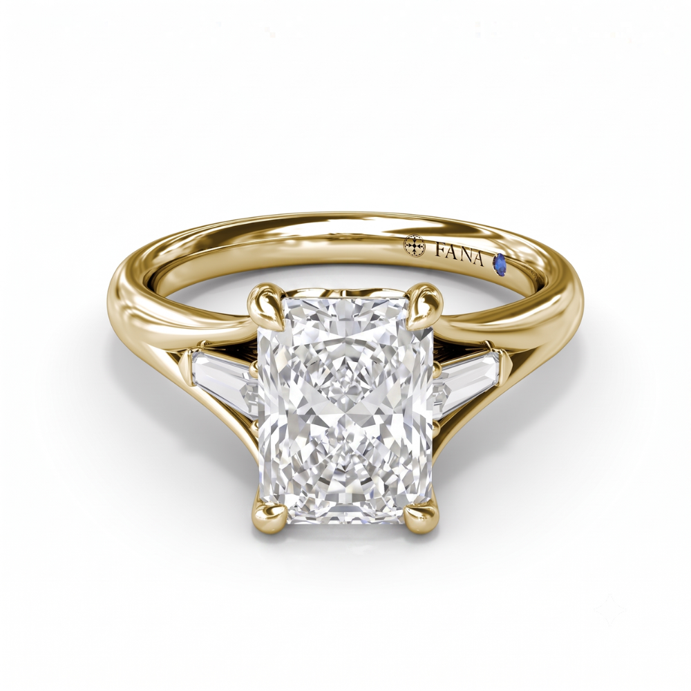 Fana Split Shank Radiant Cut Diamond Engagement Ring