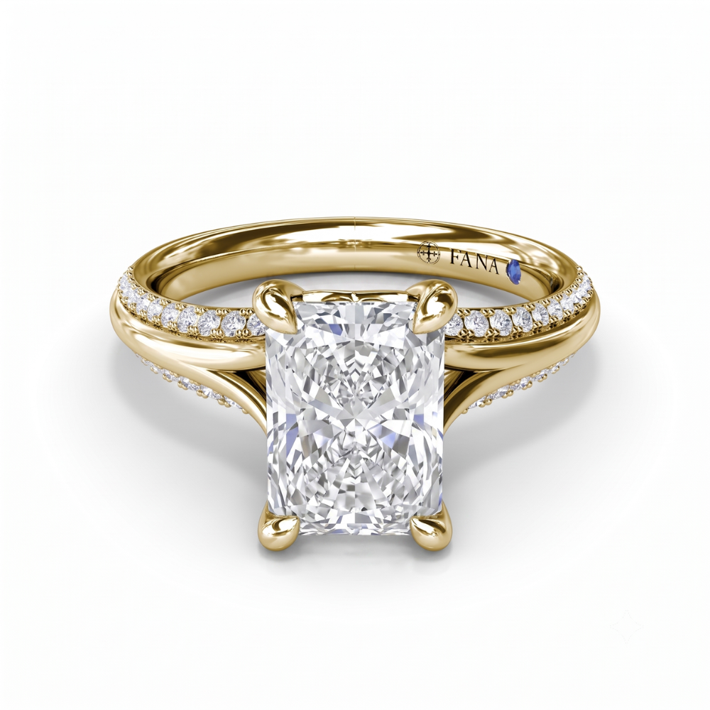 Fana Unique Cathedral Radiant Cut Engagement Ring
