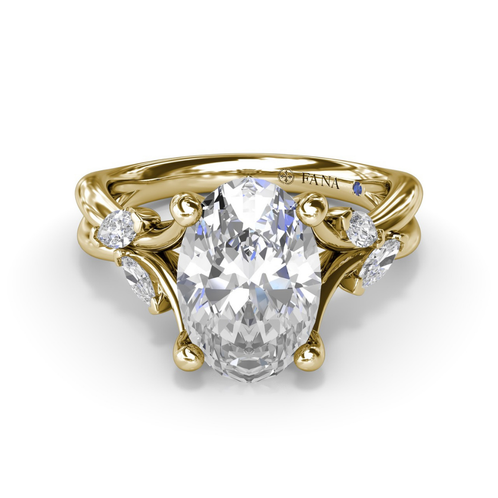 Fana Vine-Inspired Oval Diamond Engagement Ring