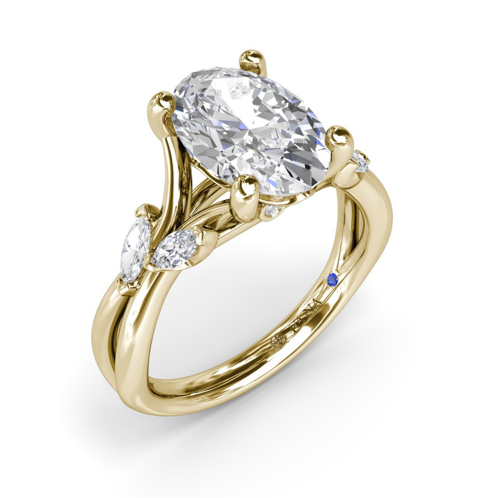 Fana Vine-Inspired Oval Diamond Engagement Ring