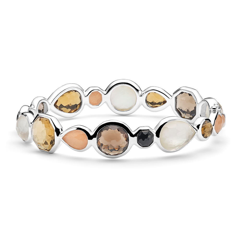 IPPOLITA Multi-Stone Hinged Bangle Bracelet in Amaretti