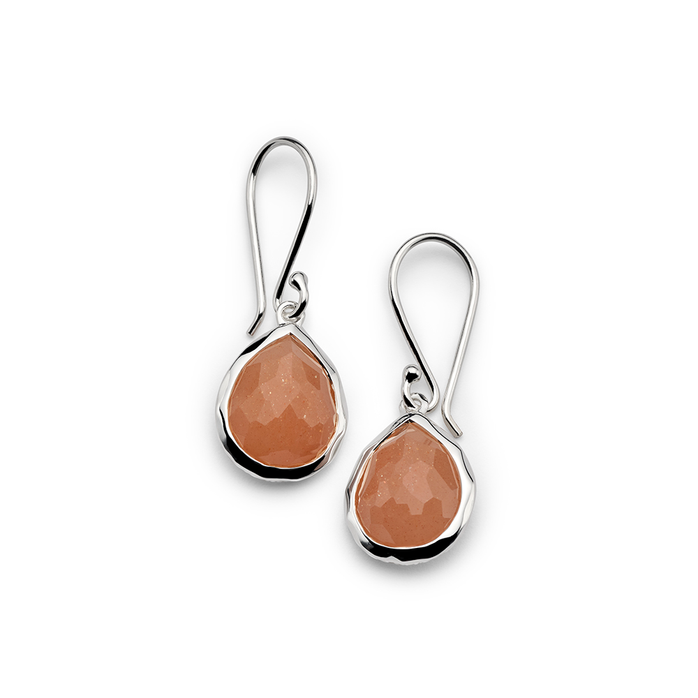 IPPOLITA Teeny Teardrop Earrings in Peach Moonstone