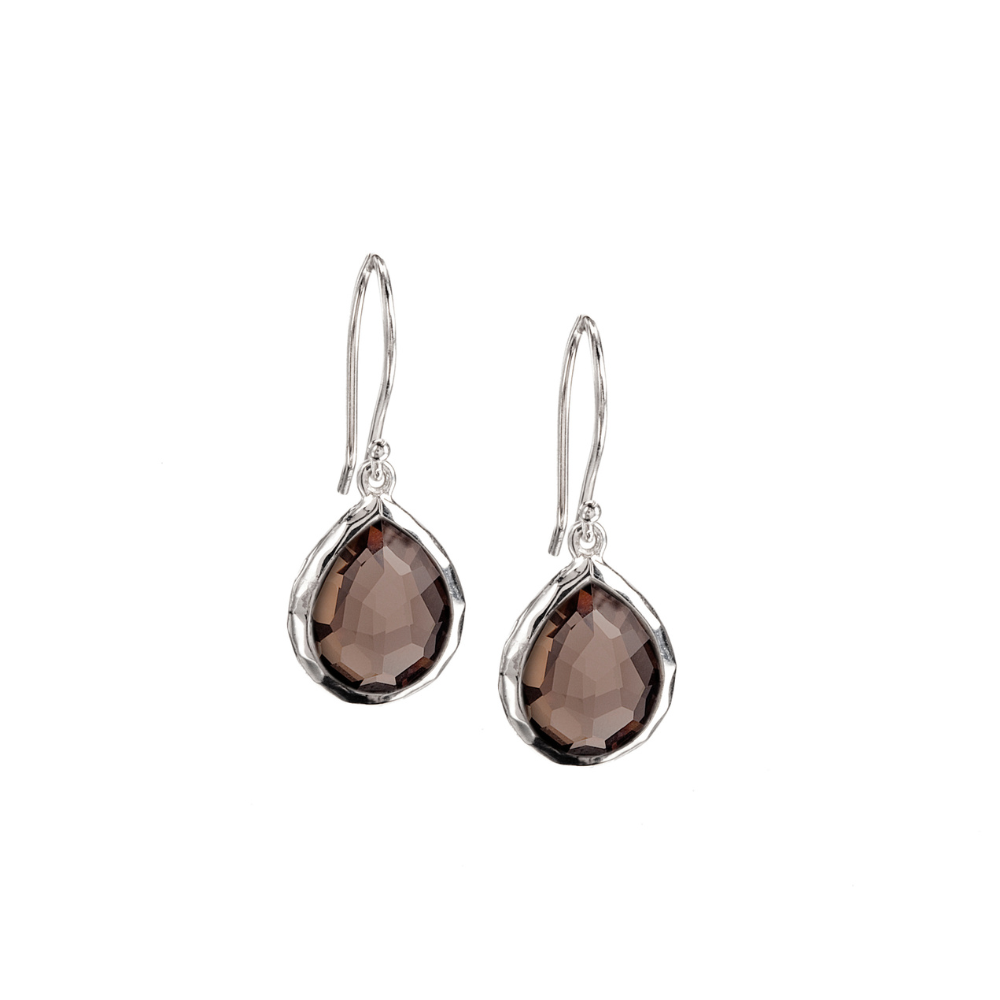 IPPOLITA Teeny Teardrop Earrings in Smoky Quartz
