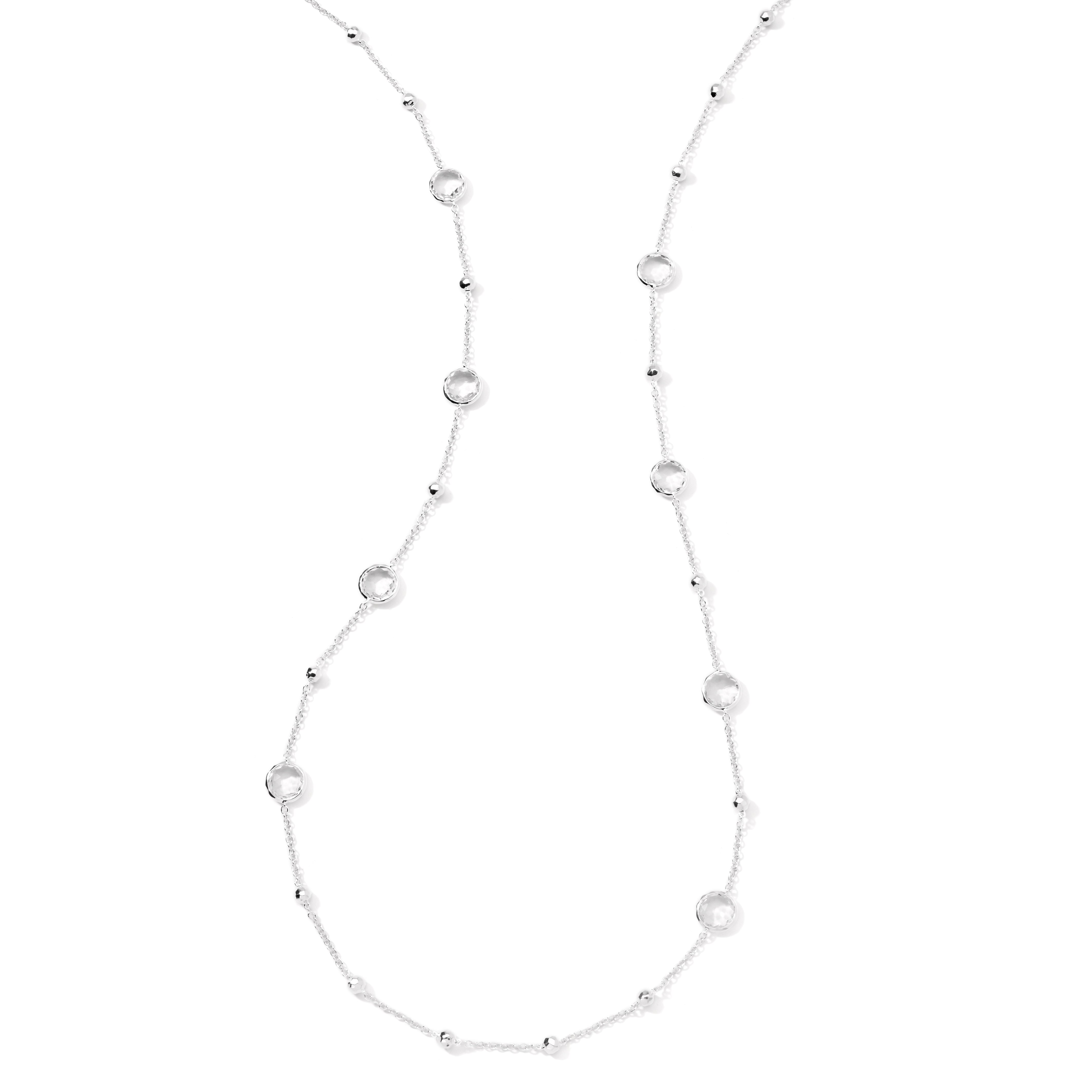 IPPOLITA Lollipop Rock Crystal Ball and Stone Station Necklace in Sterling Silver
