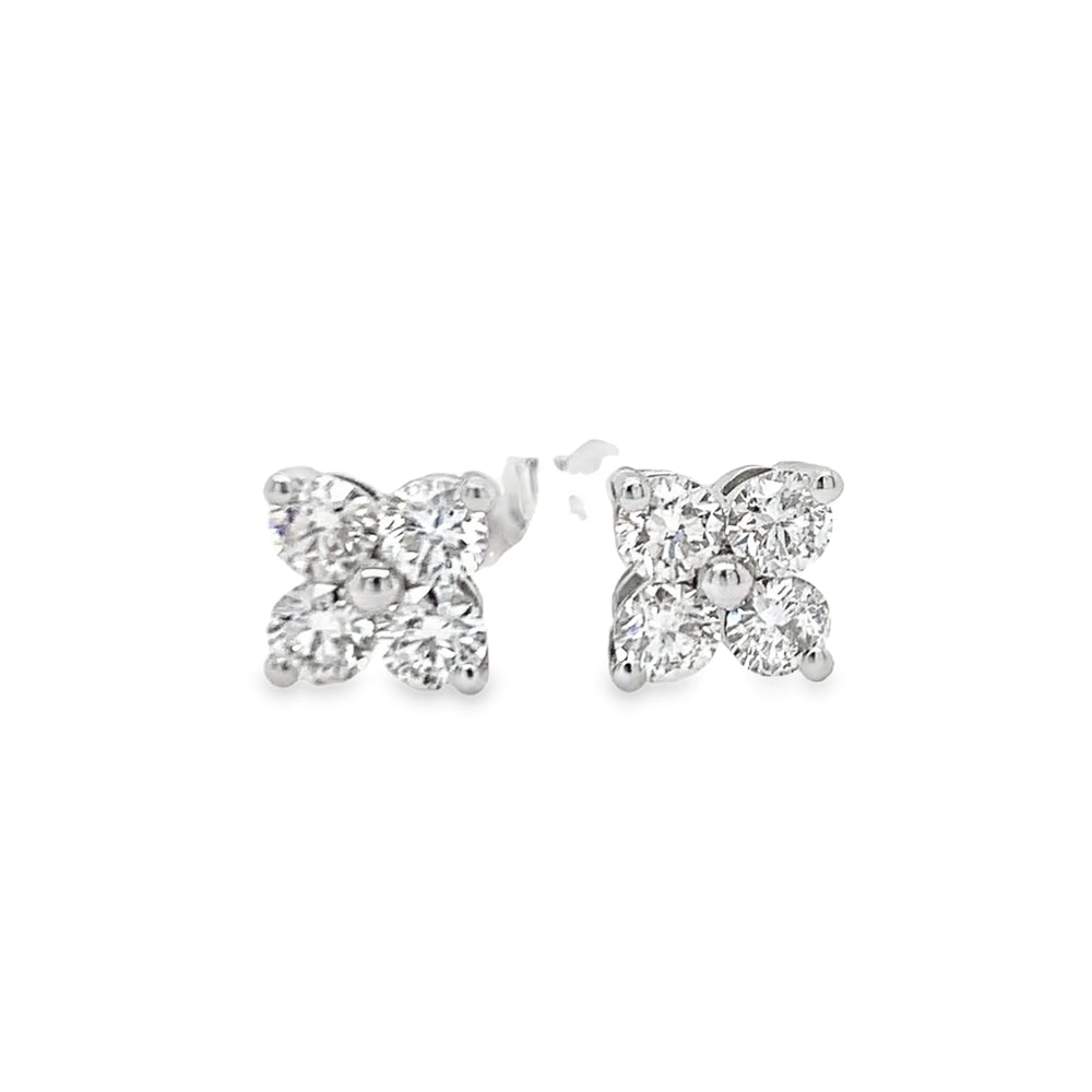 4-Diamond Cluster Earrings