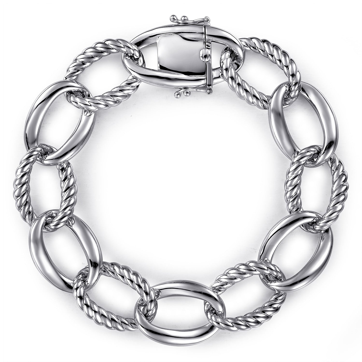 Gabriel & Co. Rope & Polished Link Bracelet