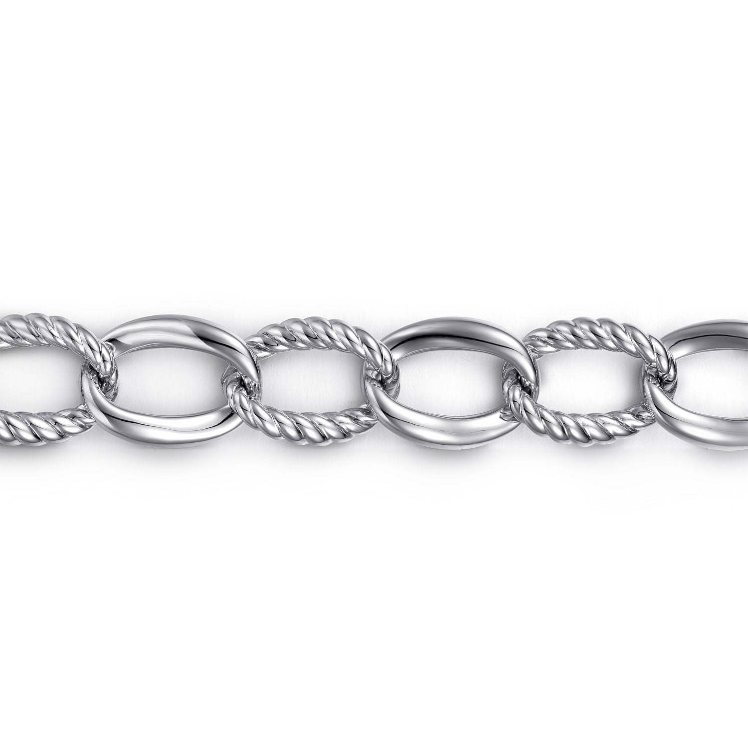 Gabriel & Co. Rope & Polished Link Bracelet