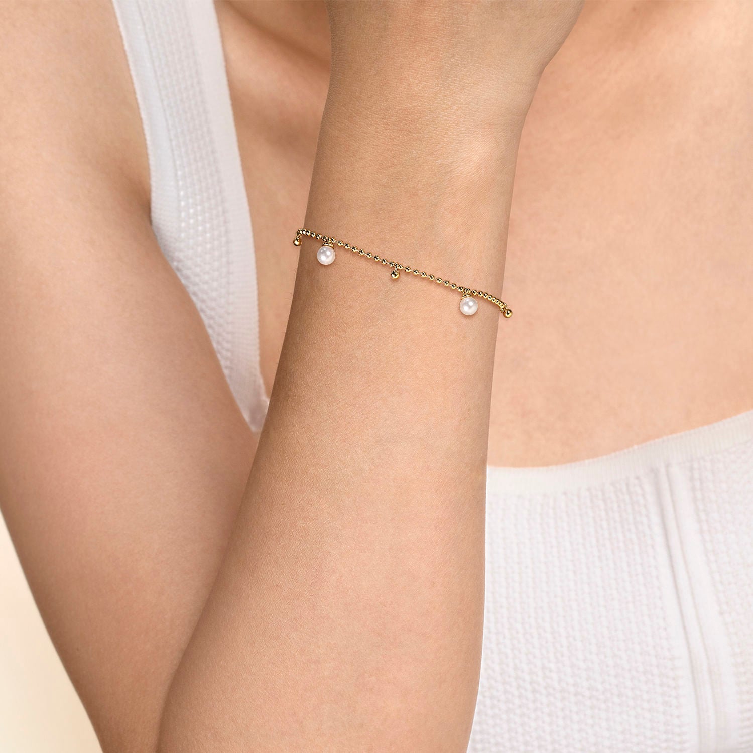Gabriel & Co. Bujukan Beads and Pearl Droplet Bracelet