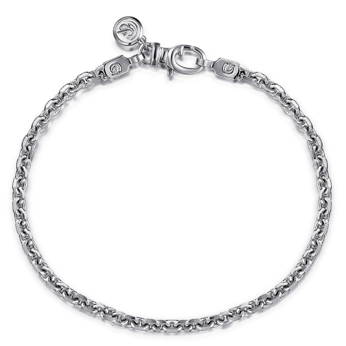 Gabriel & Co. 4mm Men's Solid Link Chain Bracelet