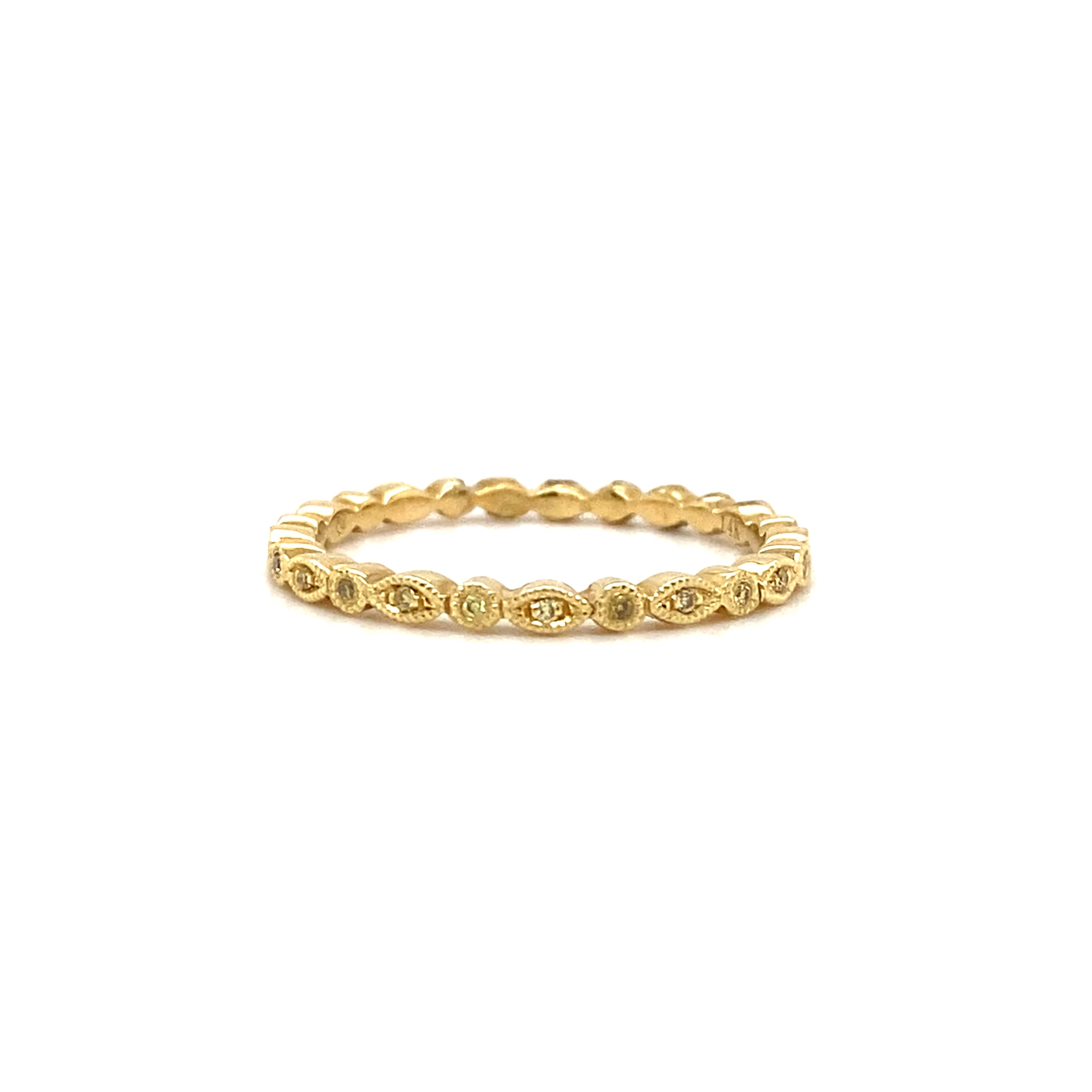 Milgrain Yellow Diamond Band