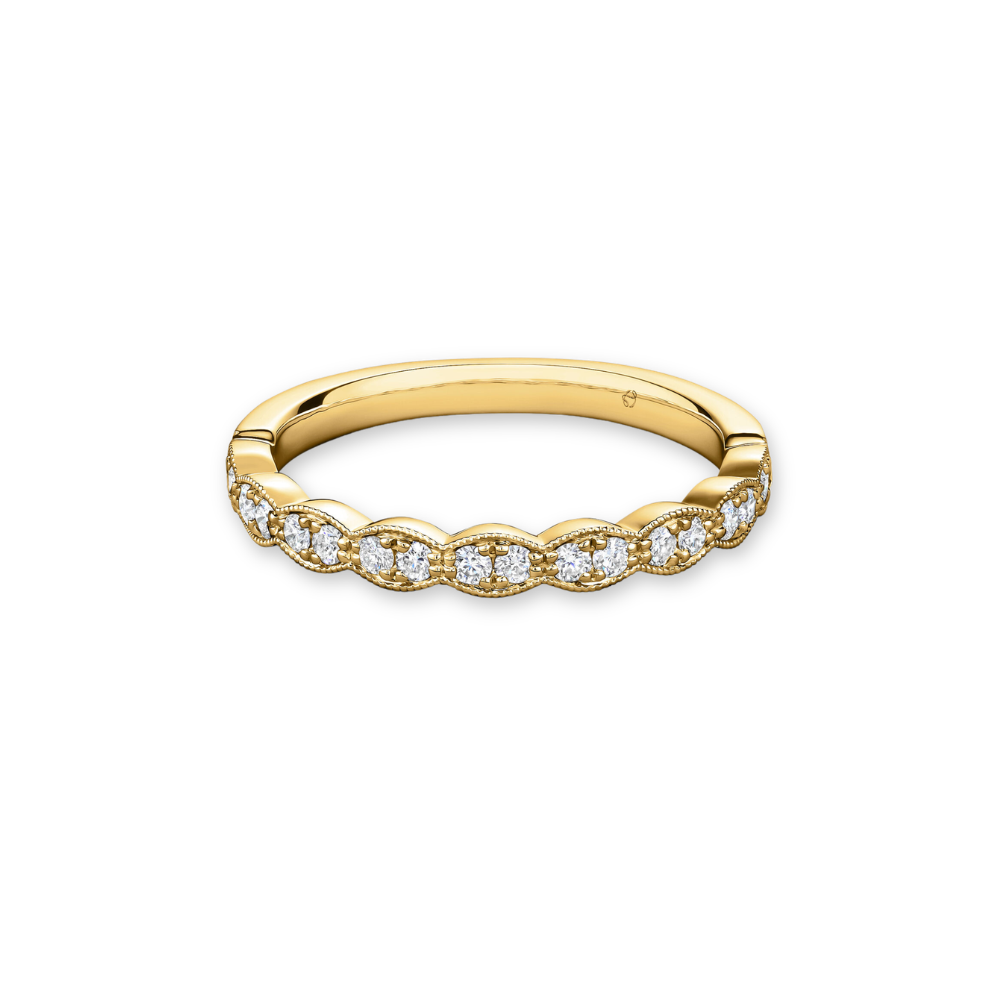 Hearts On Fire Lorelei Floral Milgrain Diamond Band