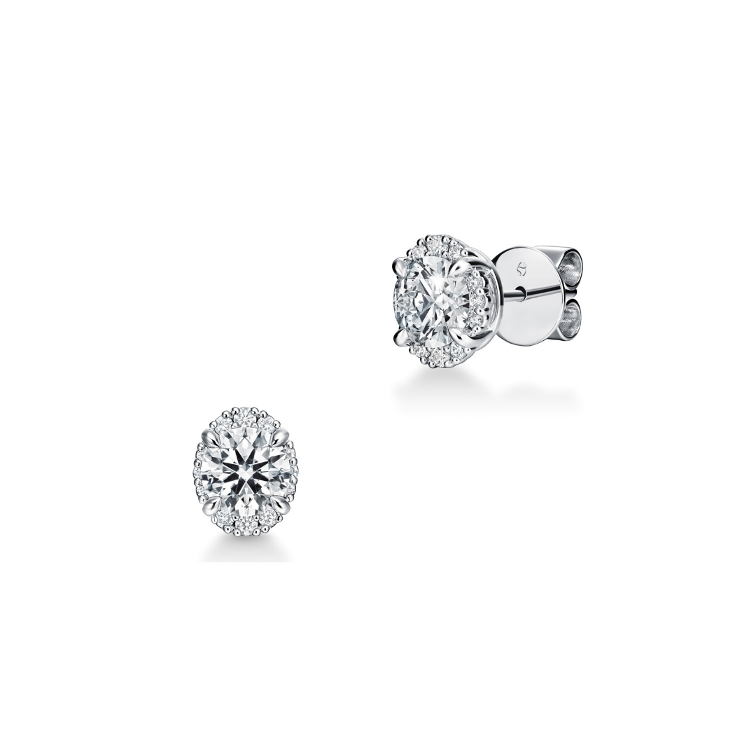 Hearts On Fire Ellipse Diamond Stud Earrings