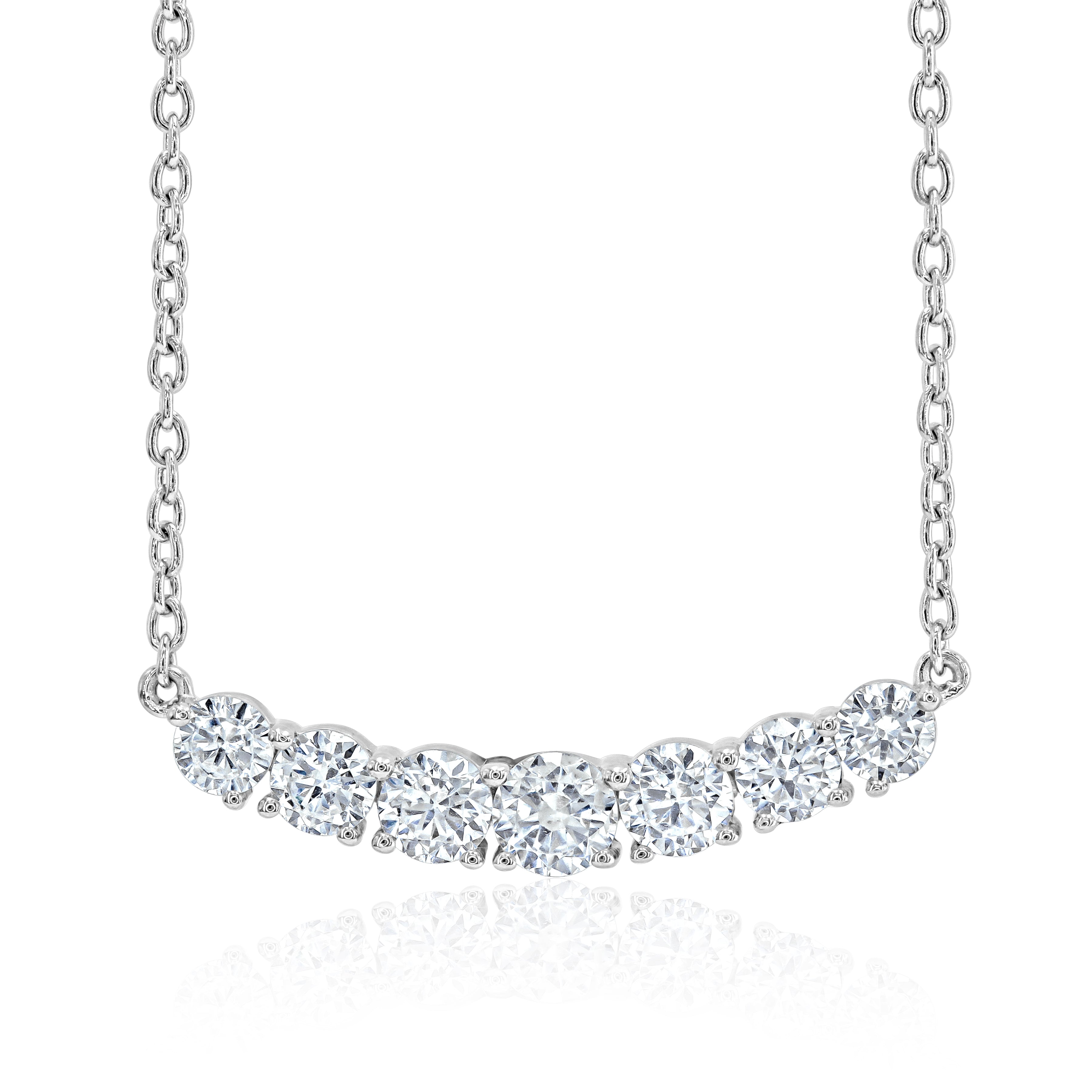 Fire & Ice 'Victoria' Seven Diamond Smile Necklace