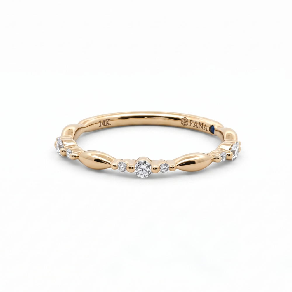 Fana Gold and Diamond Station Wedding Band