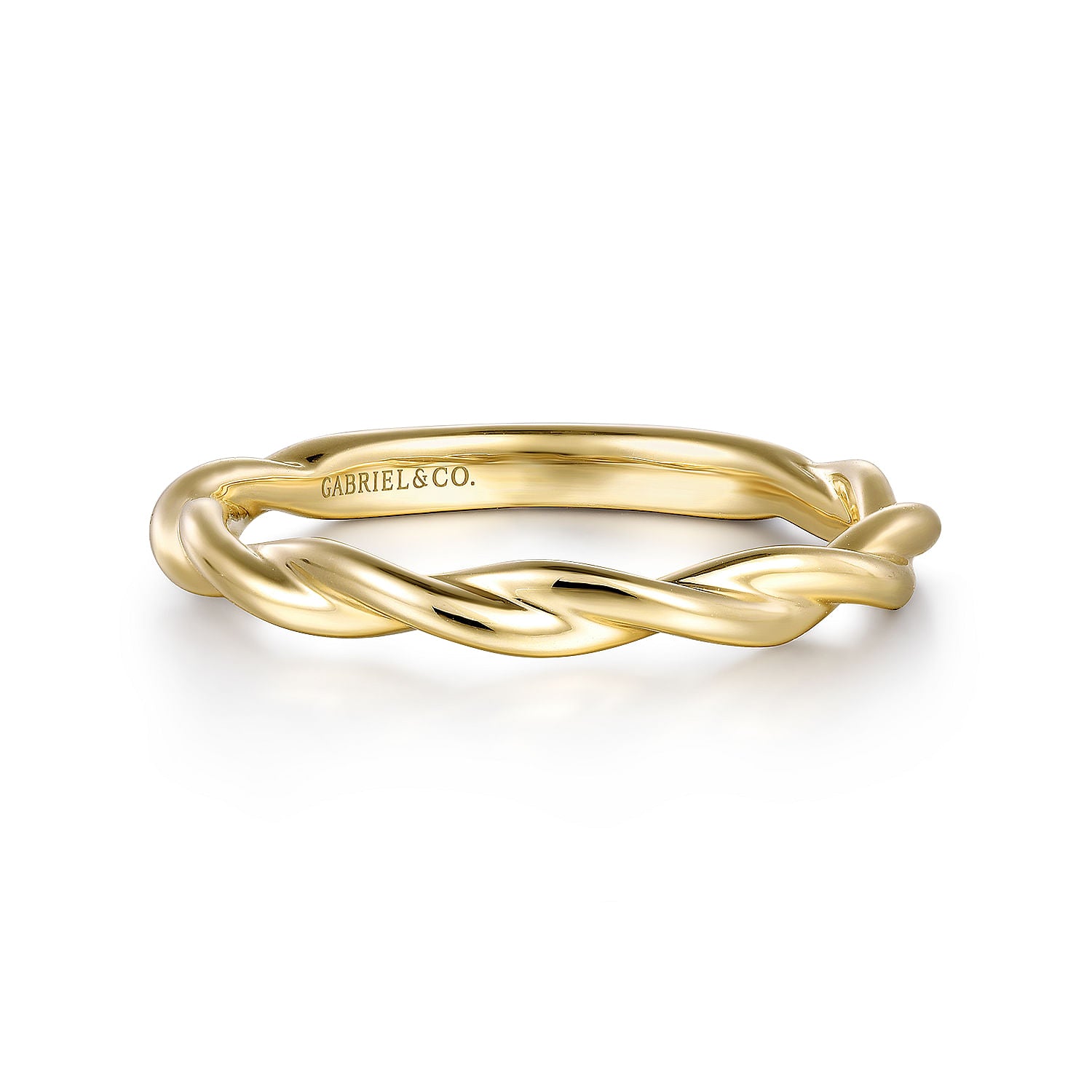 Gabriel & Co. Twist Gold Wedding Band
