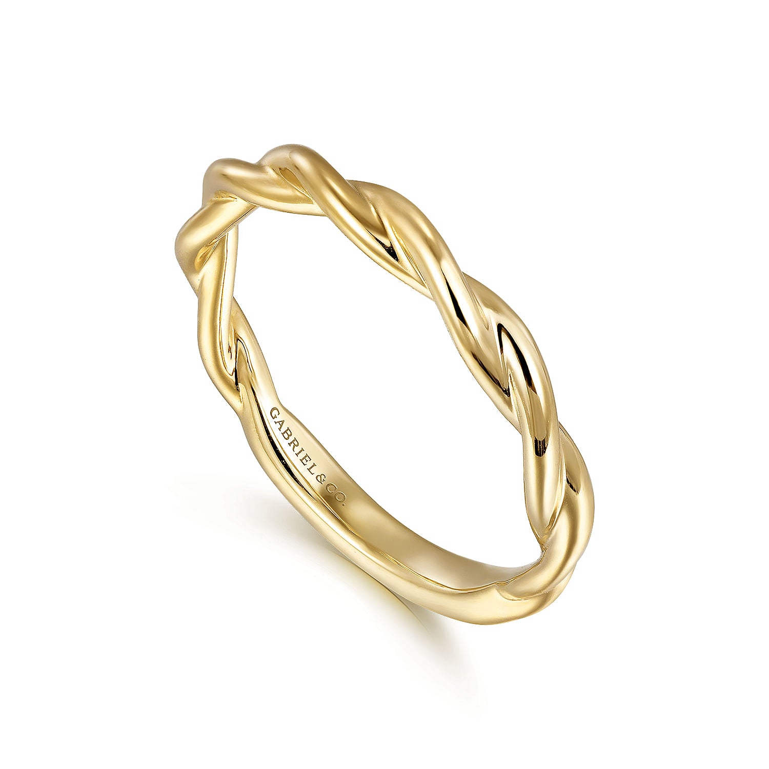 Gabriel & Co. Twist Gold Wedding Band