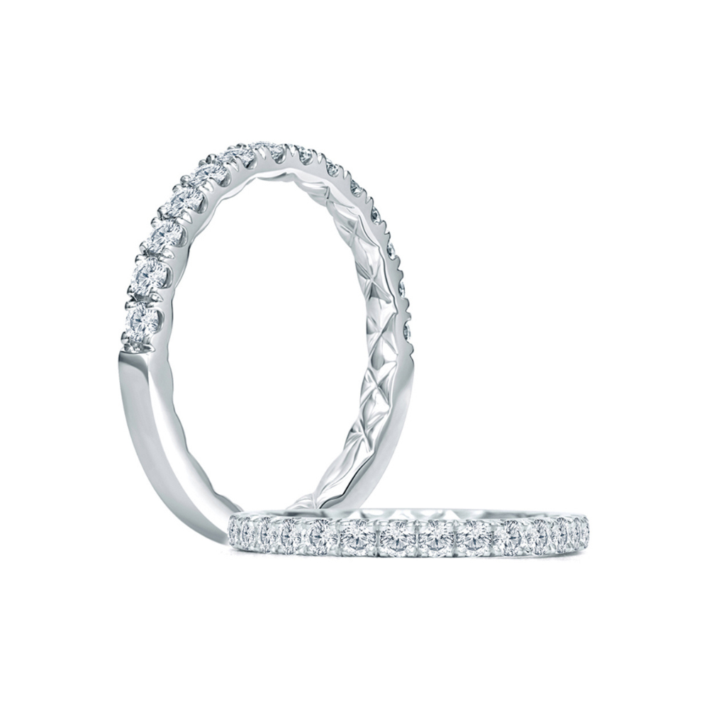 A.JAFFE Halfway French Pavé Quilted Diamond Band