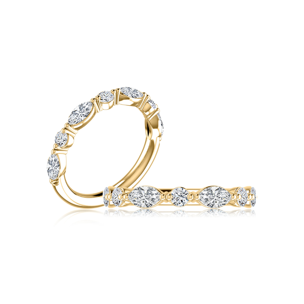 A.Jaffe Marquise and Round Diamond Band
