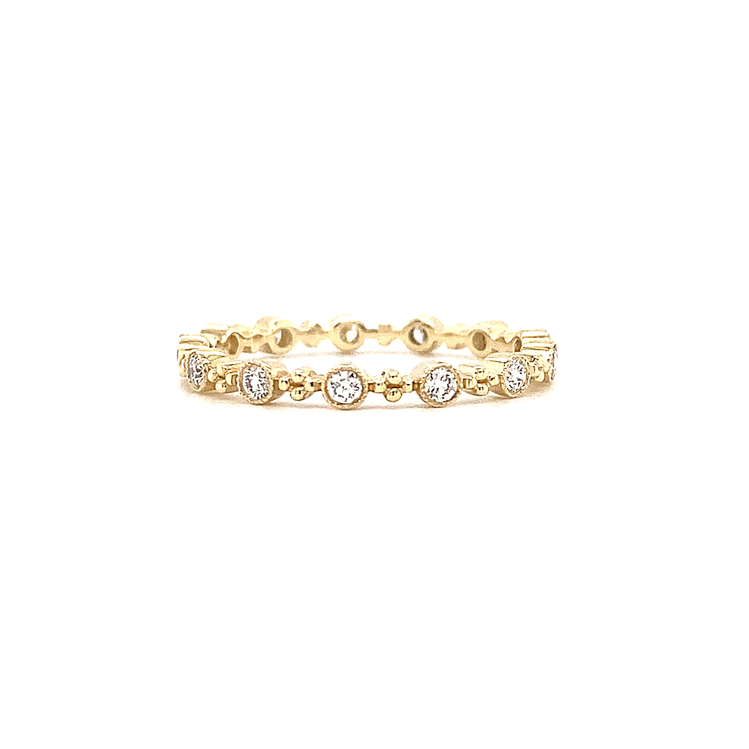 Zeghani Diamond Bezel Milgrain Band