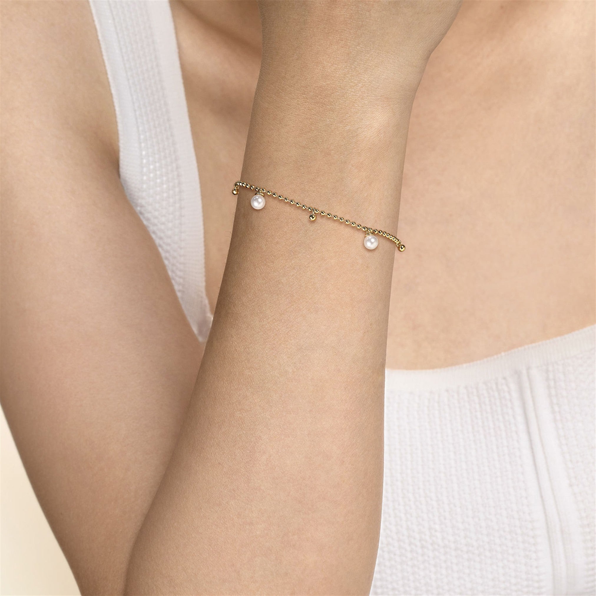 Gabriel & Co. Bujukan Beads and Pearl Droplet Bracelet