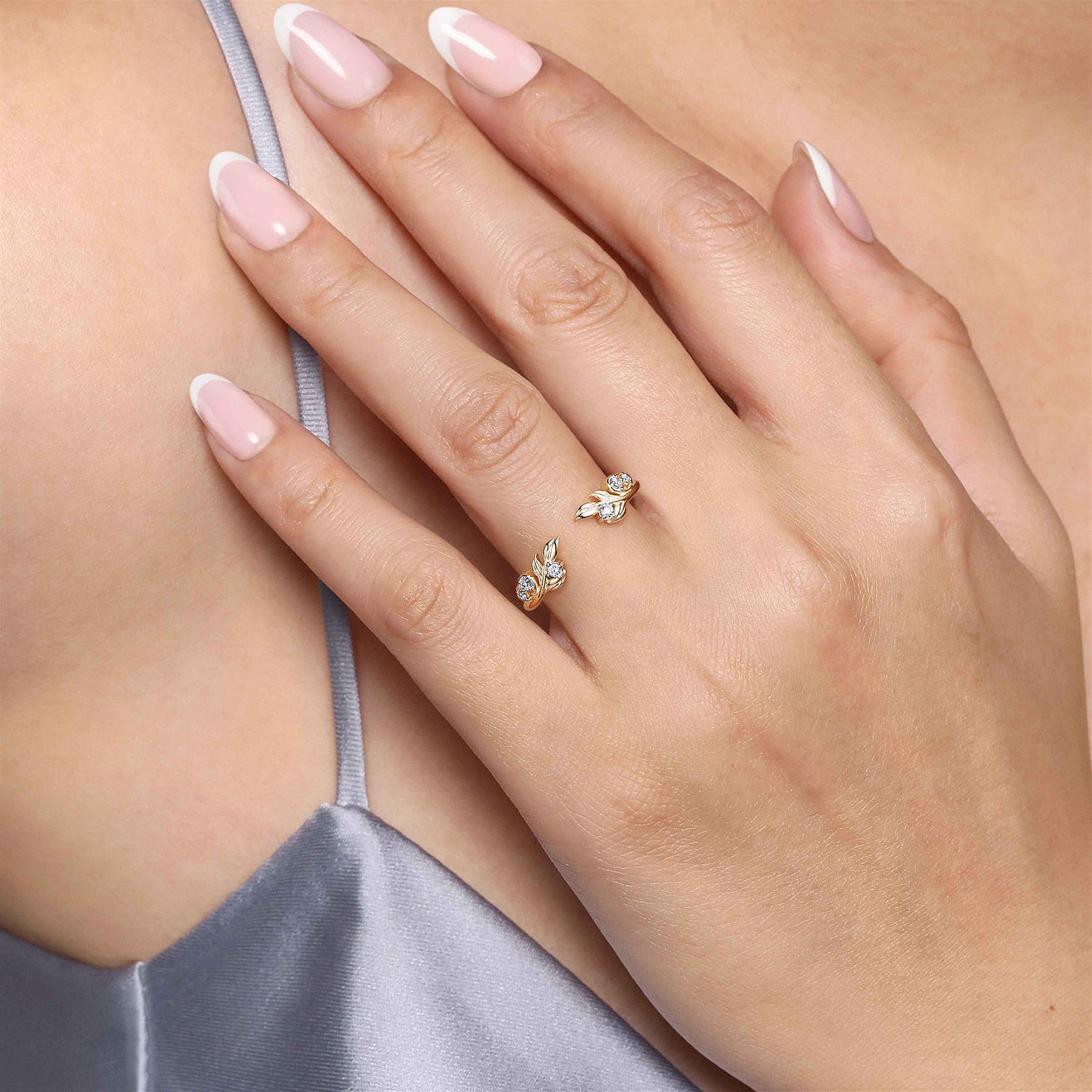 Gabriel & Co. Floral Diamond Open Style Anniverary Band