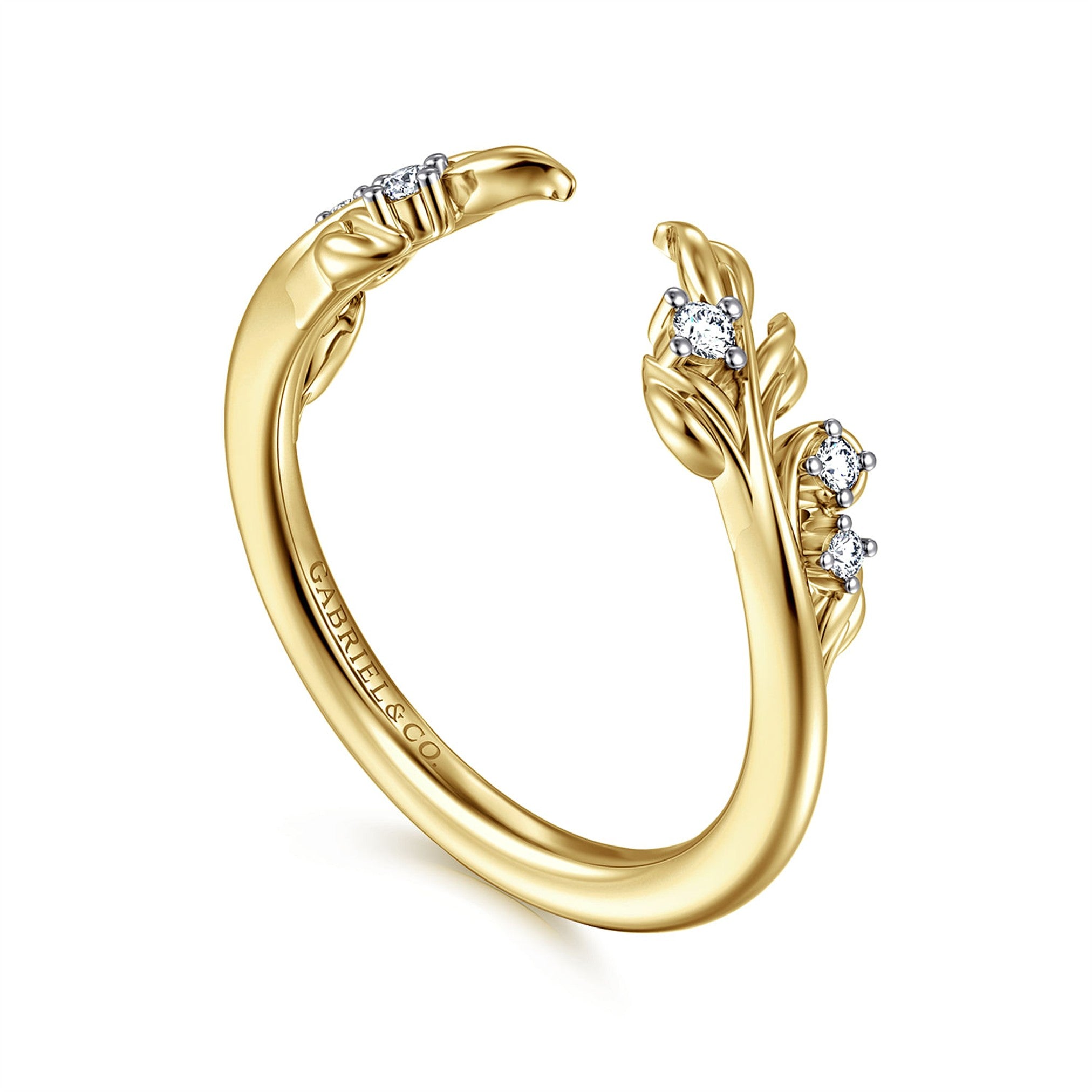 Gabriel & Co. Floral Diamond Open Style Anniverary Band