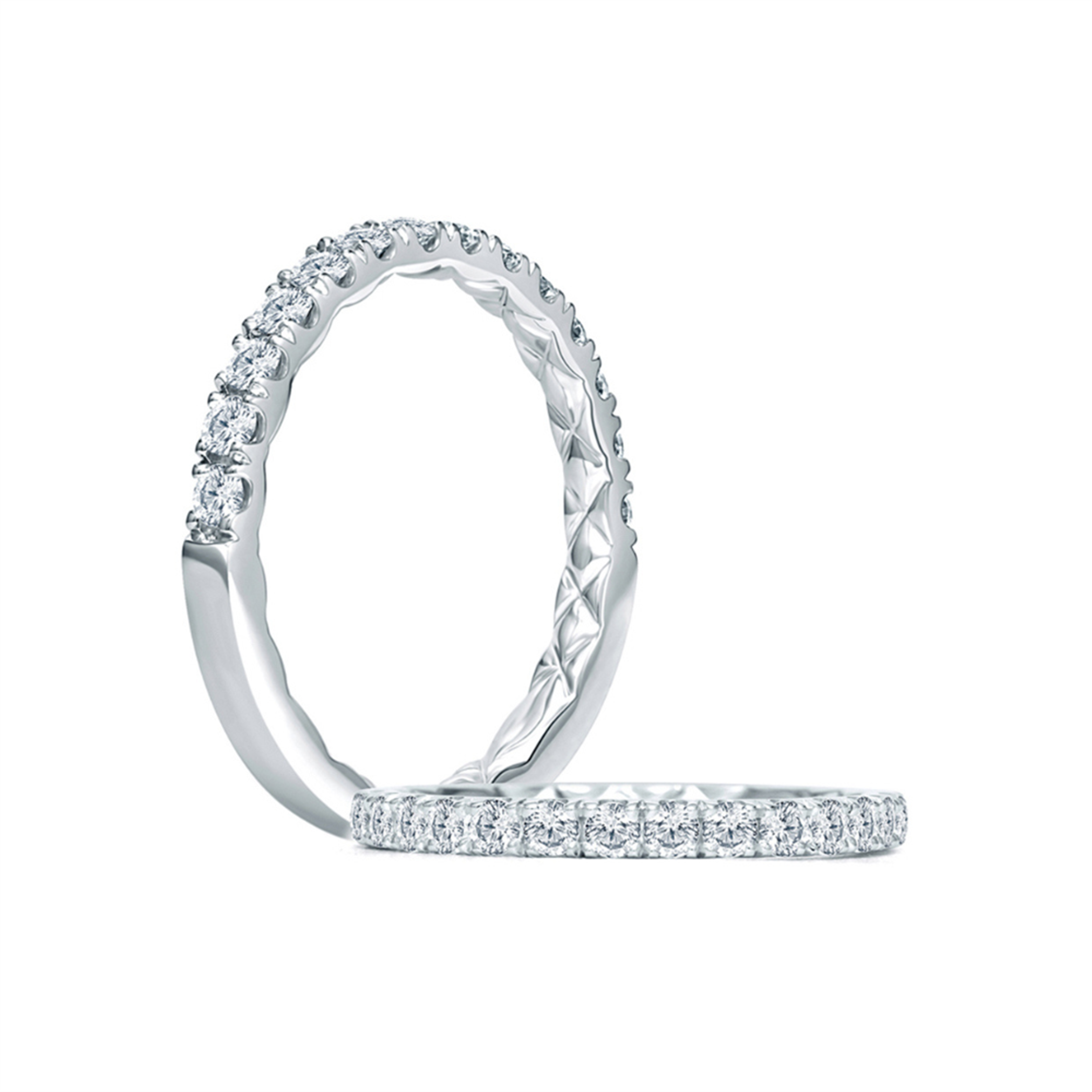 A.Jaffe Halfway French Pavé Quilted Diamond Band