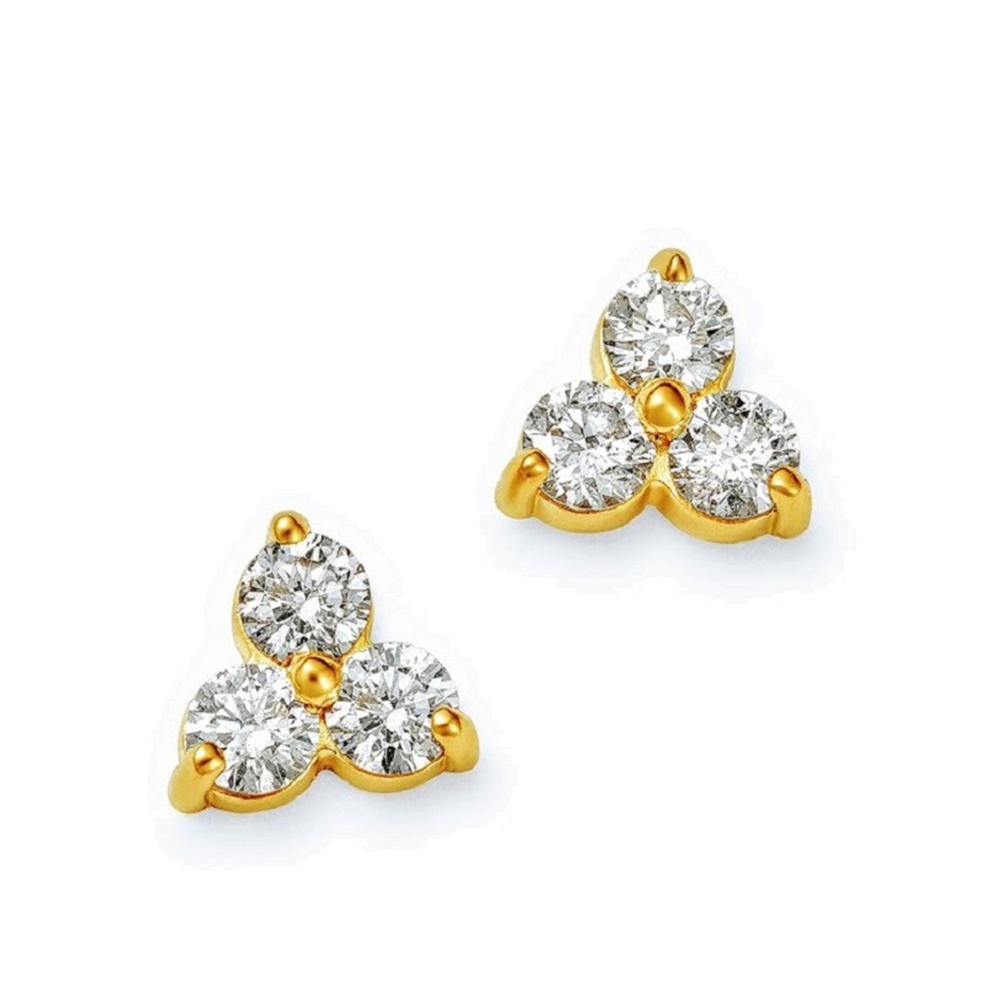 3-Diamond Stud Earrings