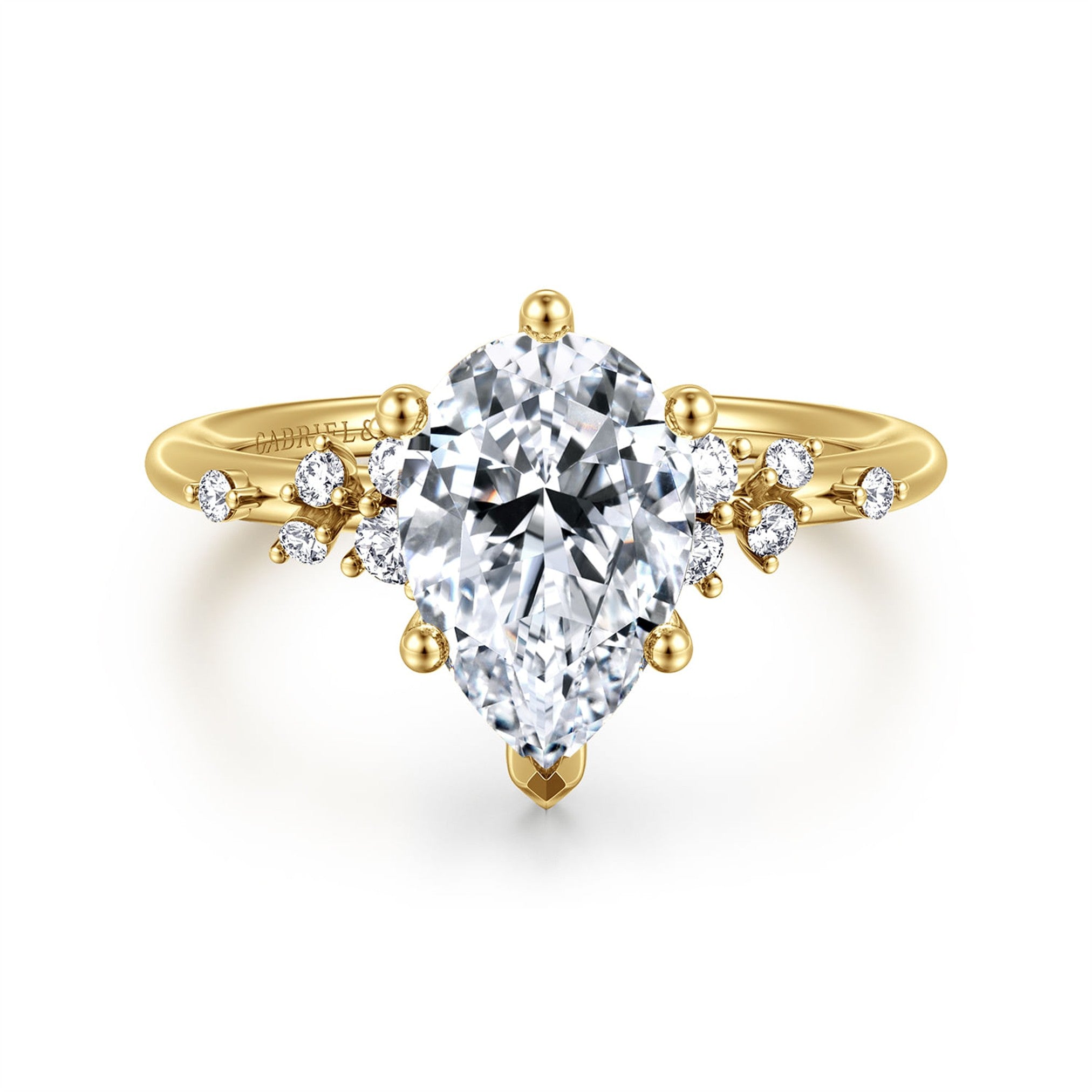 Gabriel & Co. 6-Prong Pear Shape Diamond Engagement Ring
