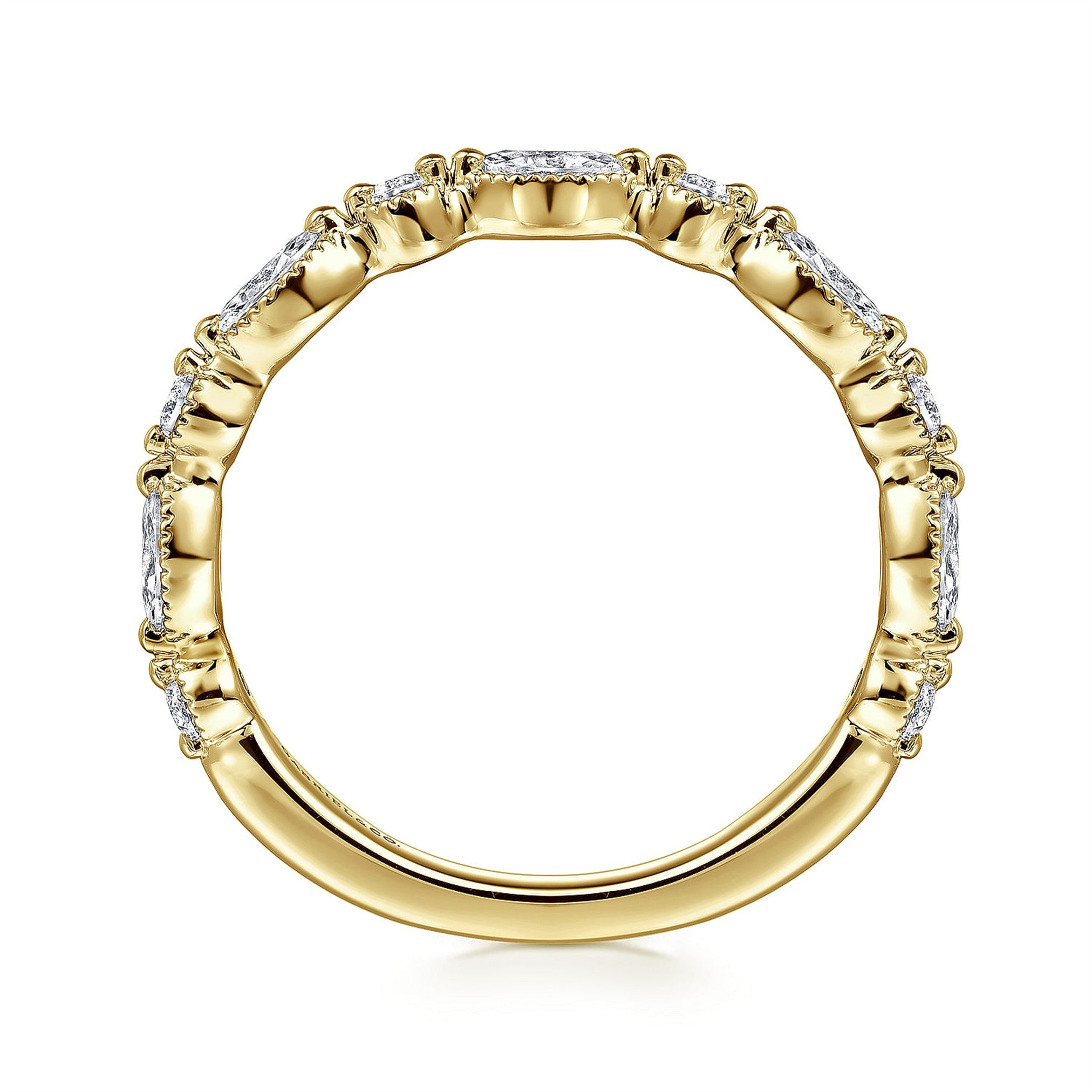 Gabriel & Co. Double Prong Diamond Wedding Band