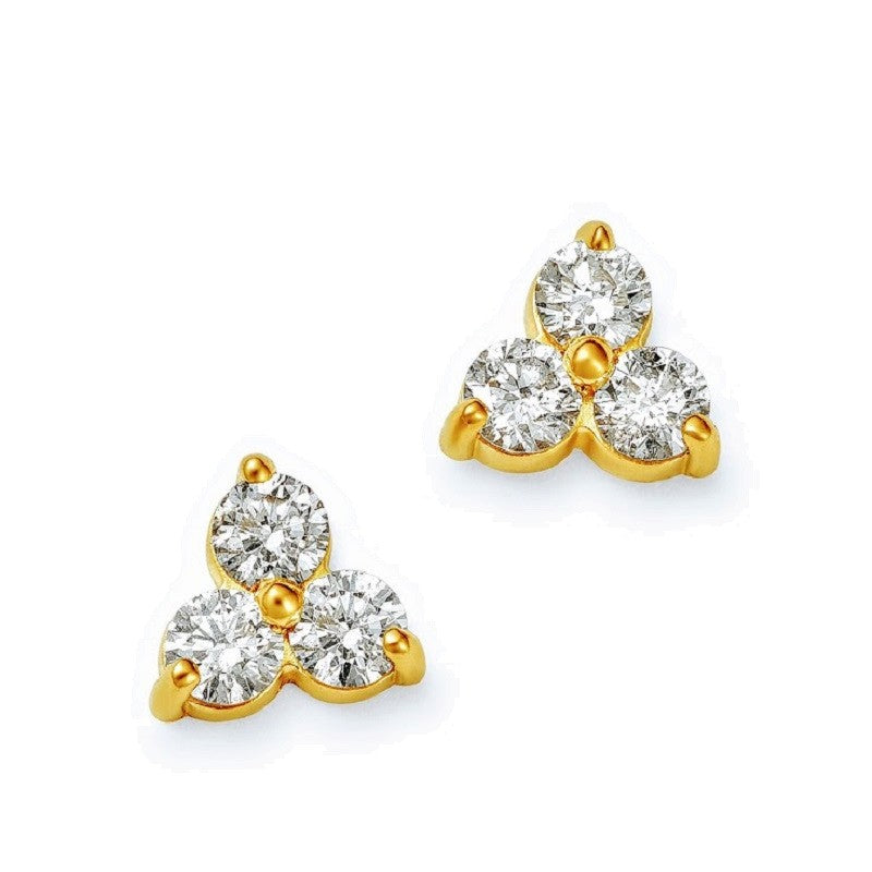 3-Diamond Stud Earrings