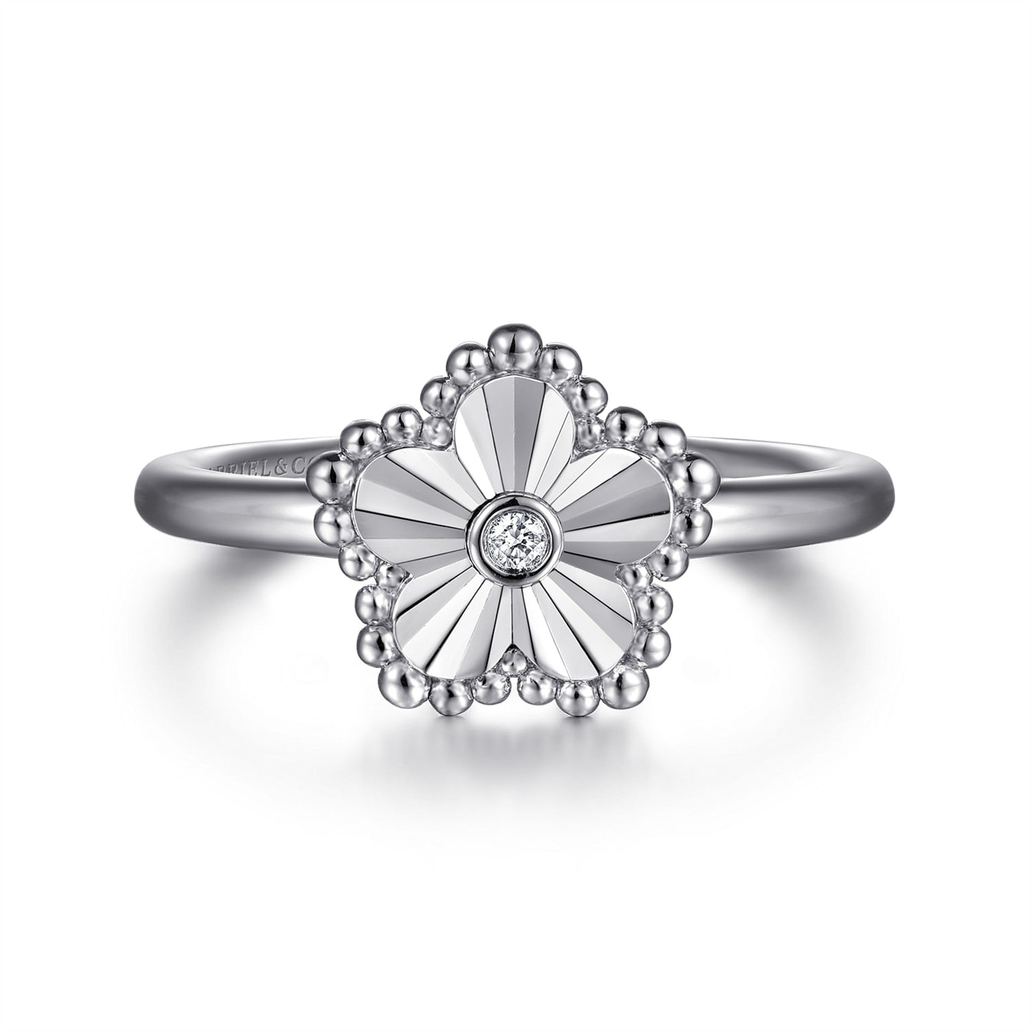 Gabriel & Co. Diamond Bujukan Frame Flower Diamond Cut Ladies Ring